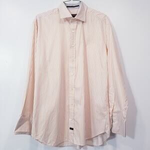 Robert Talbott 100% Cotton Striped Collared Long Sleeves Shirt Button Front